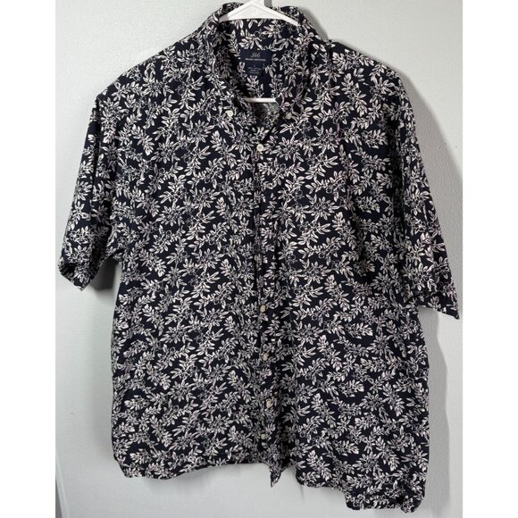 Brooks Brothers 346 Mens Hawaiian Floral Button Down Shirt Large Blue/White - Picture 1 of 9
